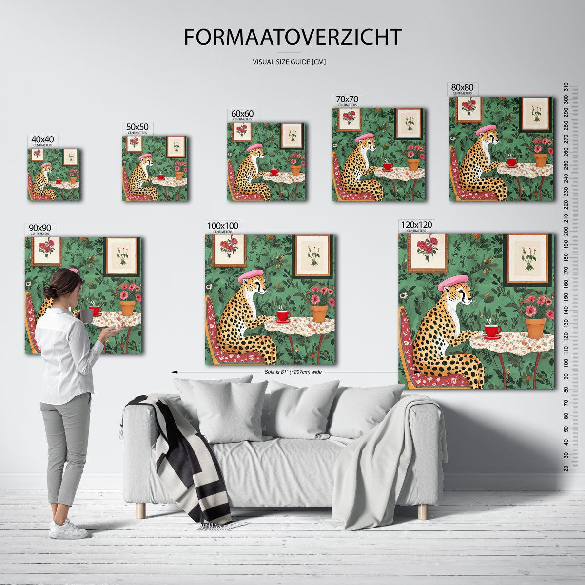 Luipaard met kopje Poster