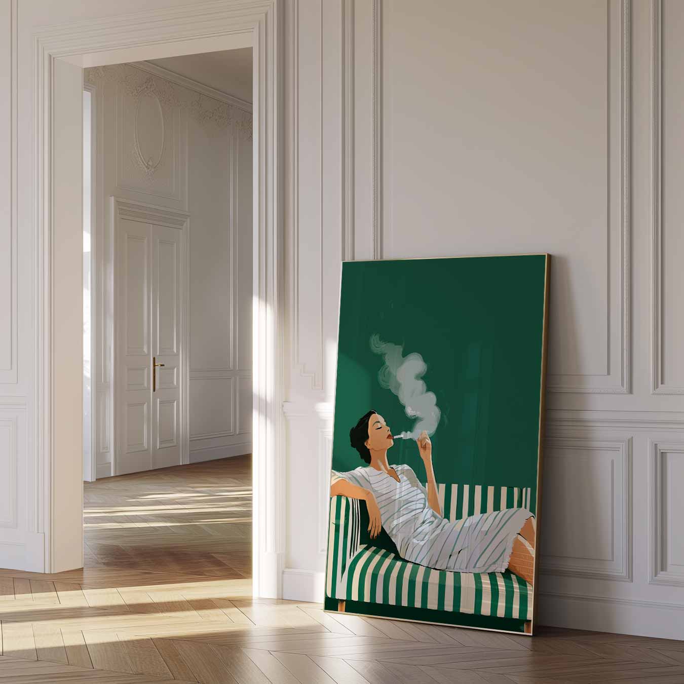 Chill op de Bank Poster-WallArtistic