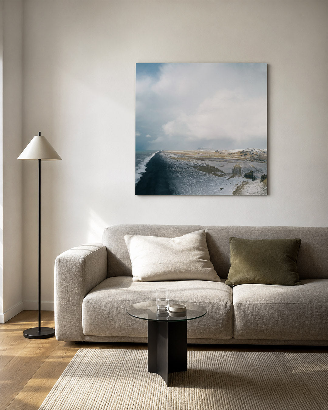 Kustlandschap met wolken Kunstwerk