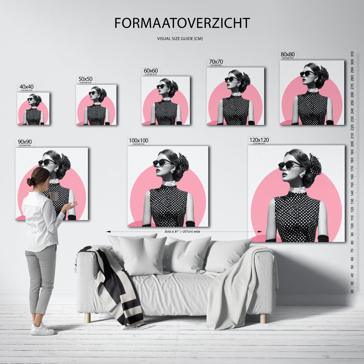 Dame met zonnebril Poster