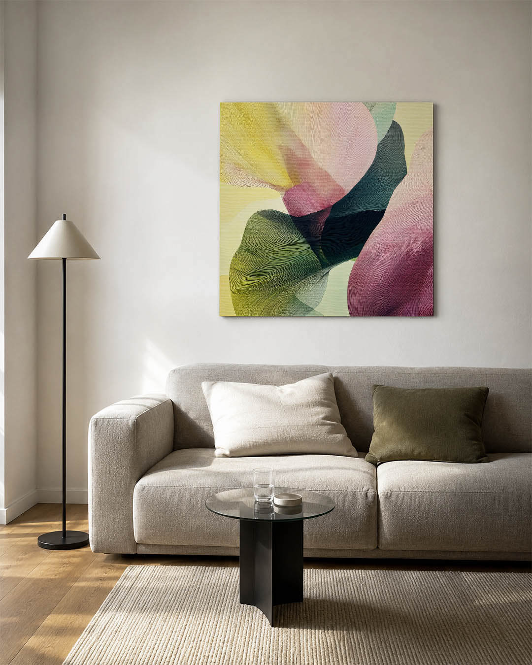 Vloeiende kleurencompositie Kunstwerk