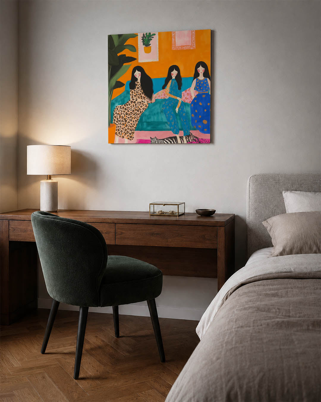Vrolijke vrouwen Kunstwerk