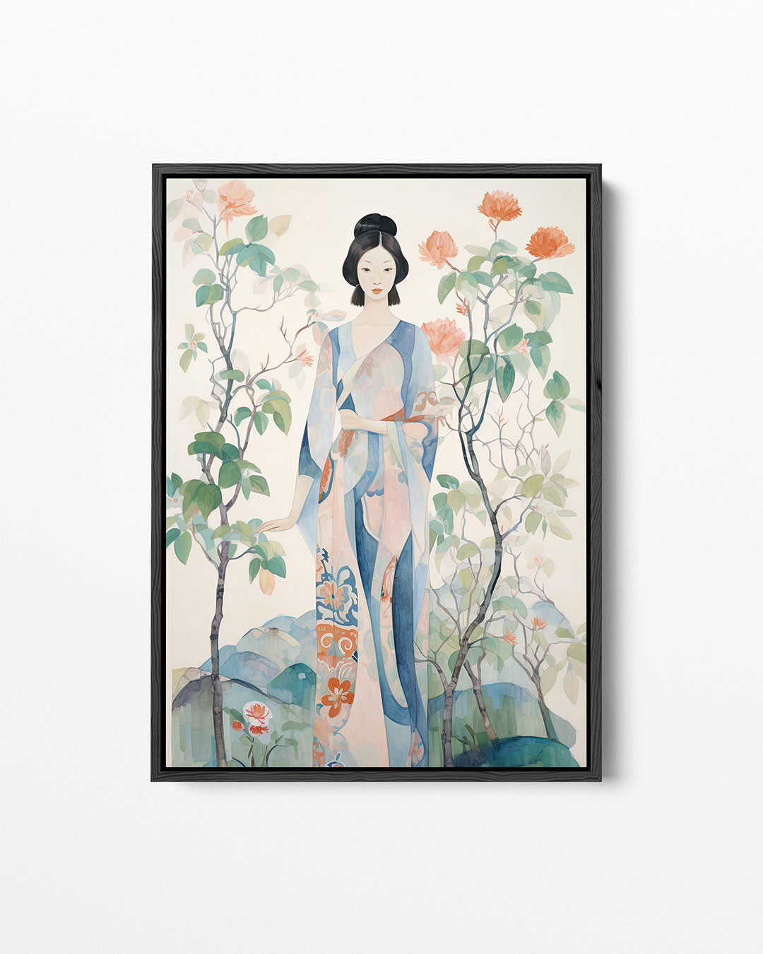 Vrouw met bloemen Kunstwerk