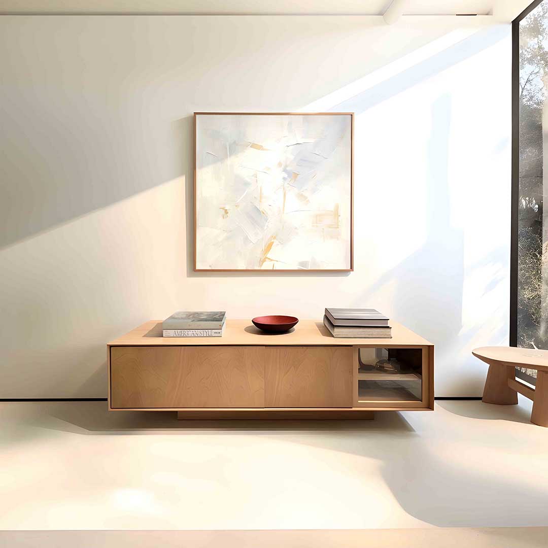 Abstracte beige en witte Poster