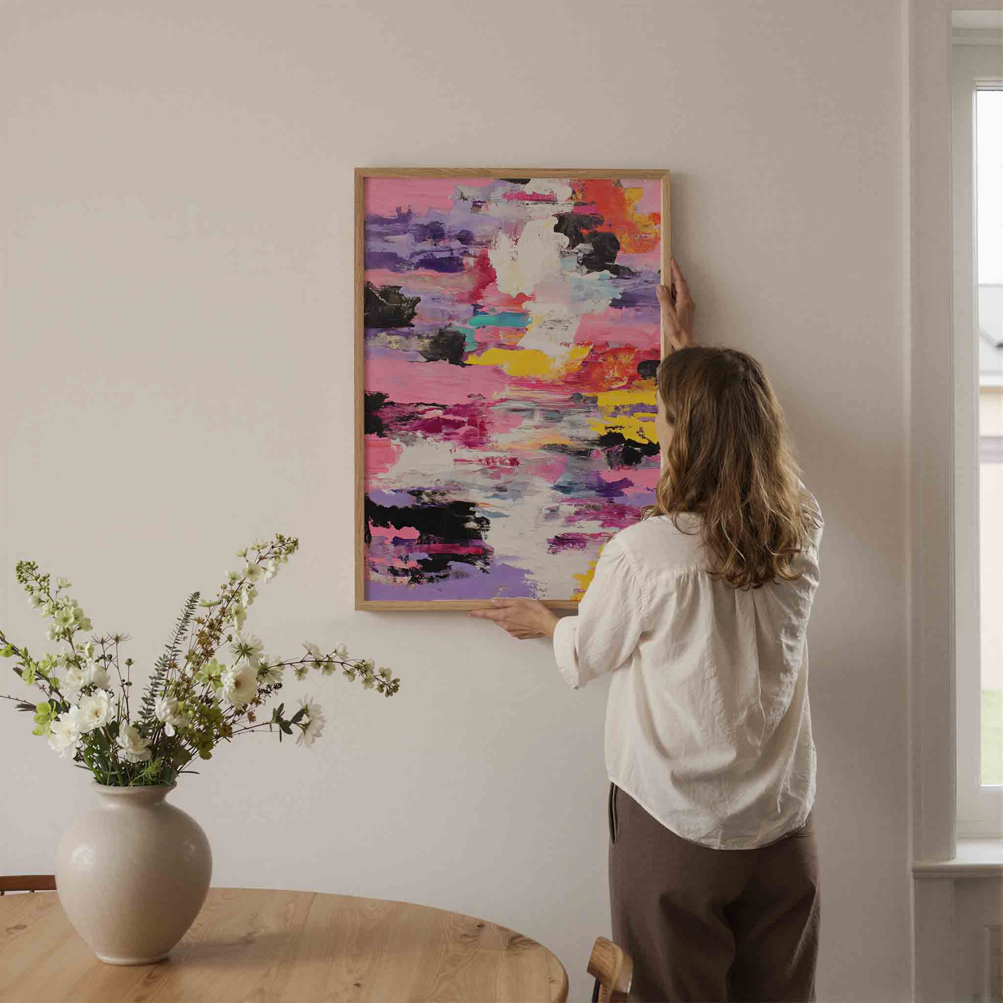 Abstracte kleurenexplosie Poster