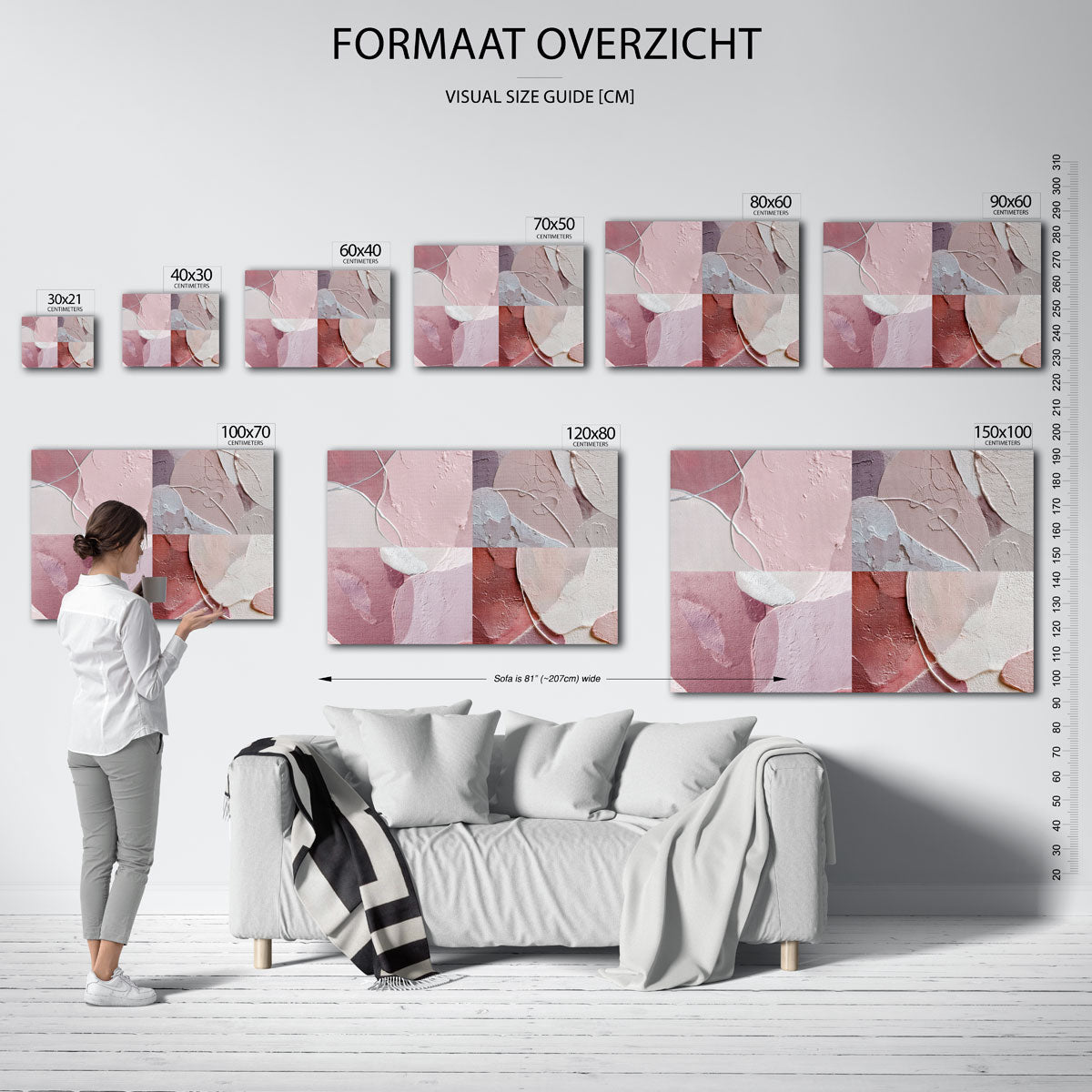 Abstracte roze vormen Poster