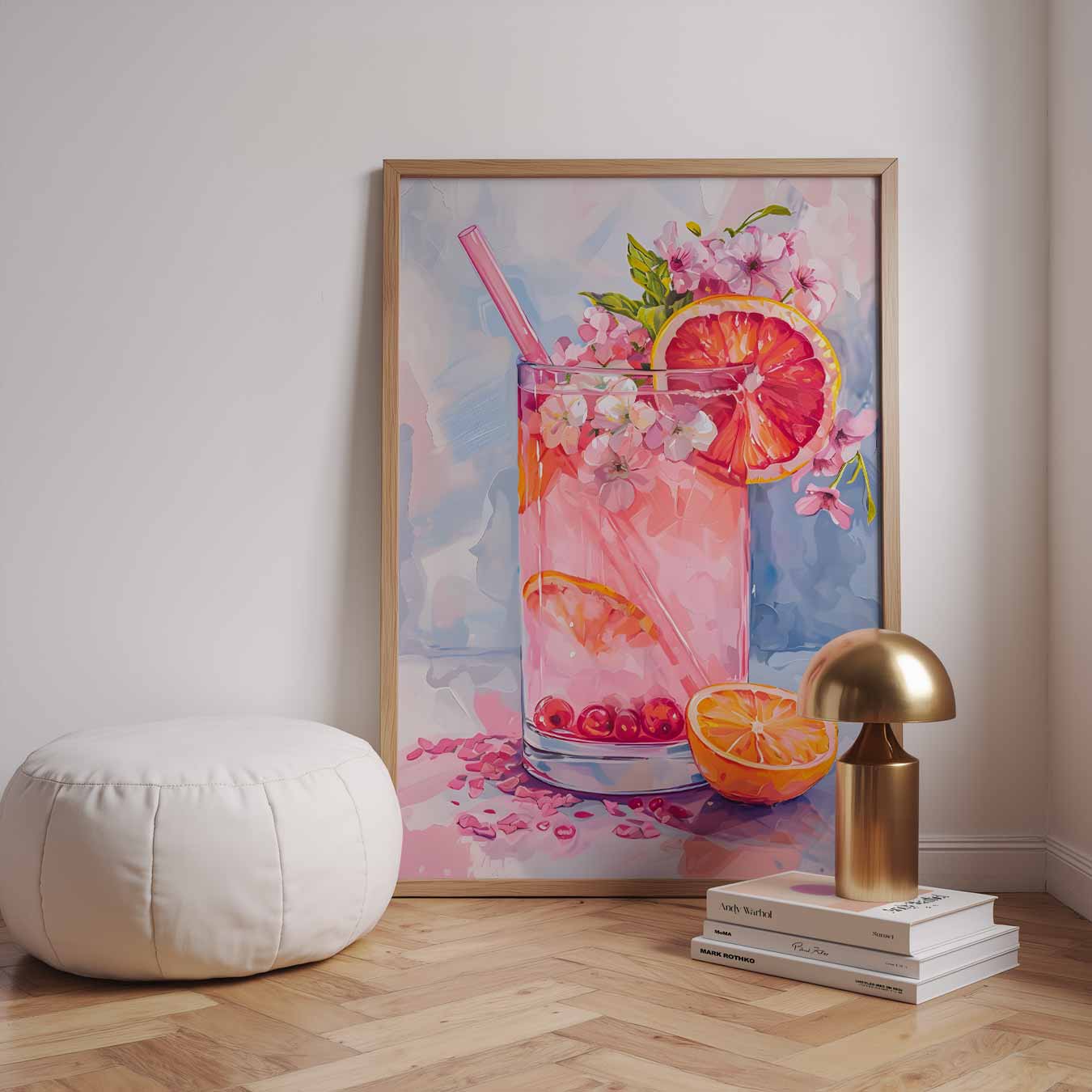Zomerse Bloemen Cocktail Poster-WallArtistic