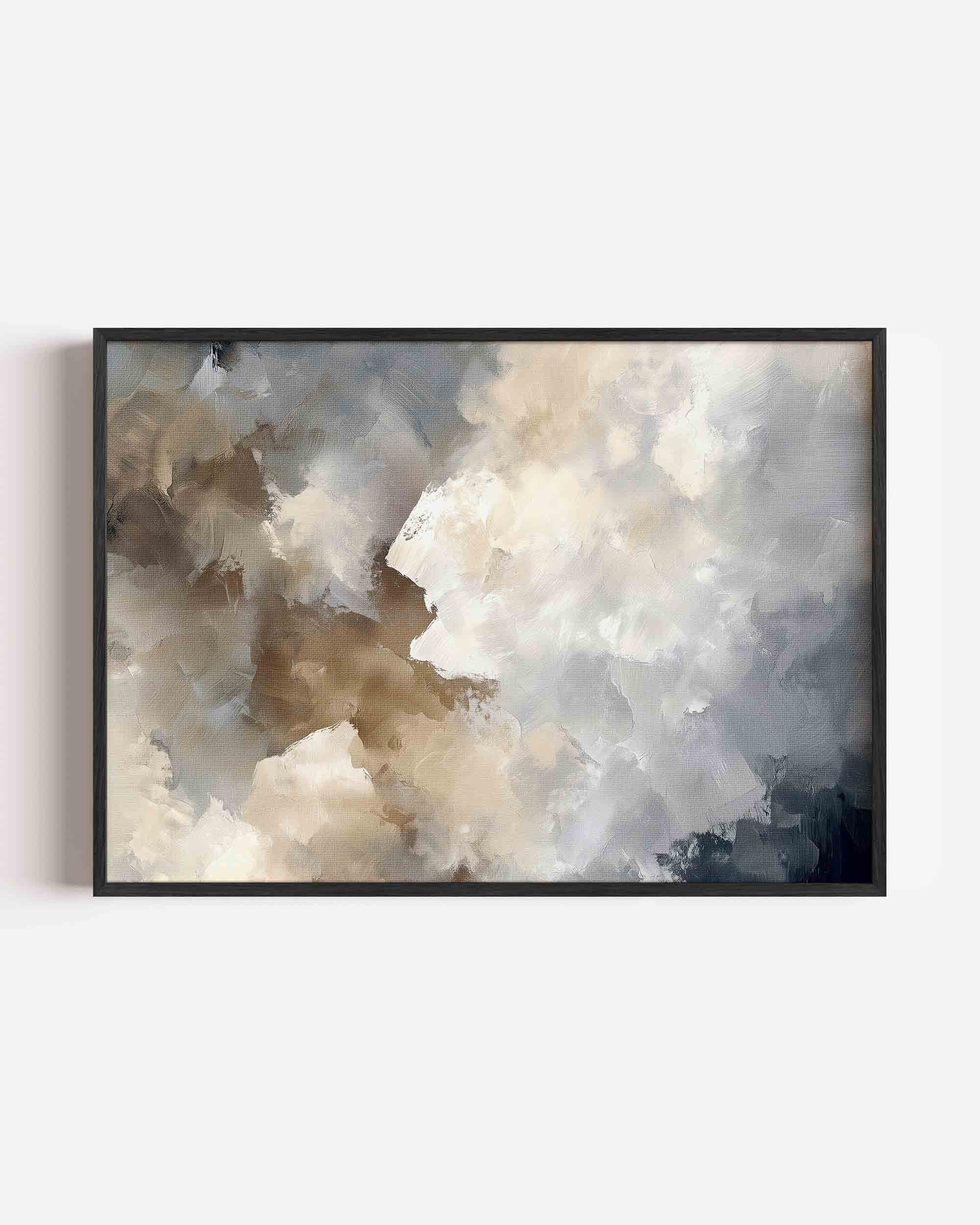 Abstracte beige en grijze Poster