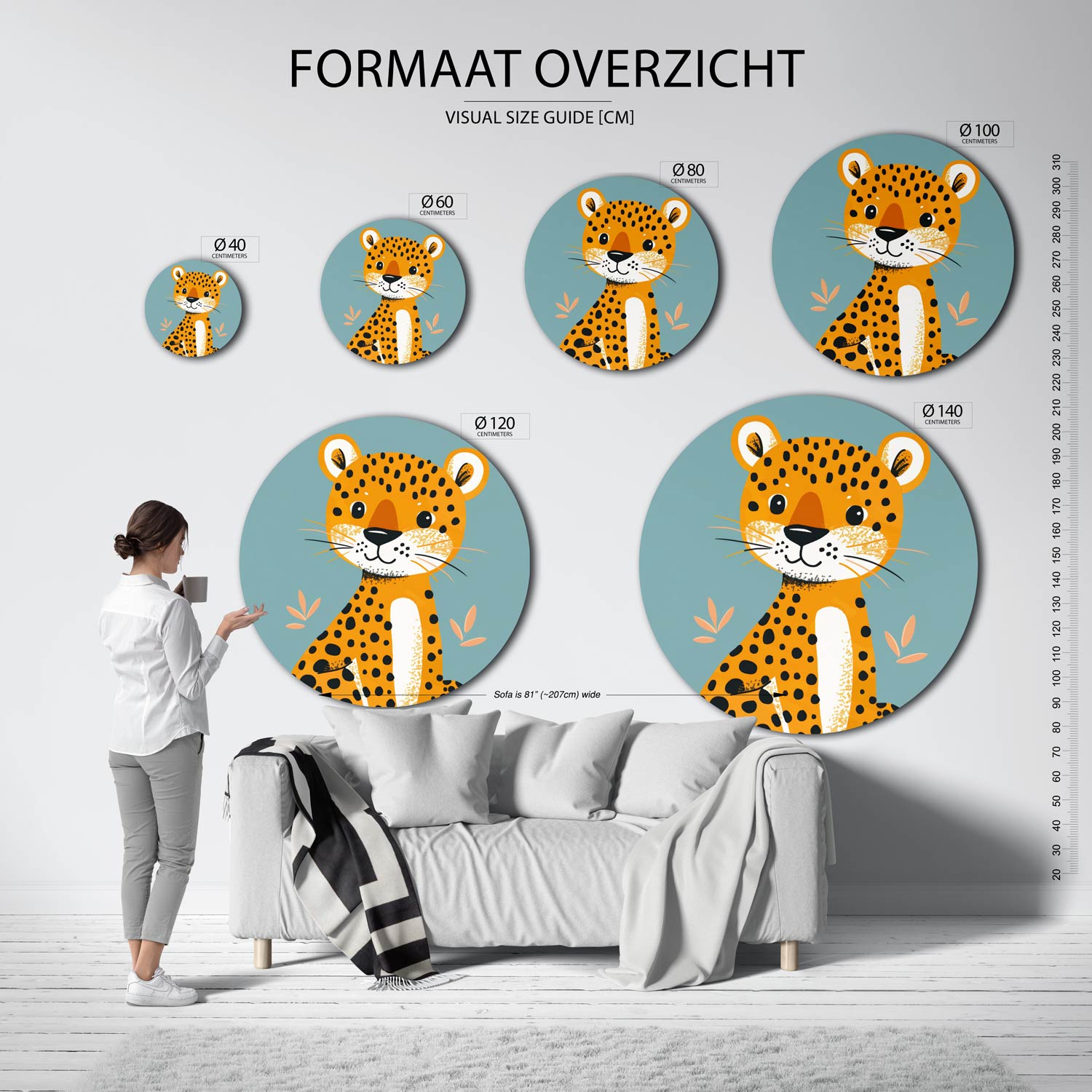 Schattige luipaard Muurcirkel