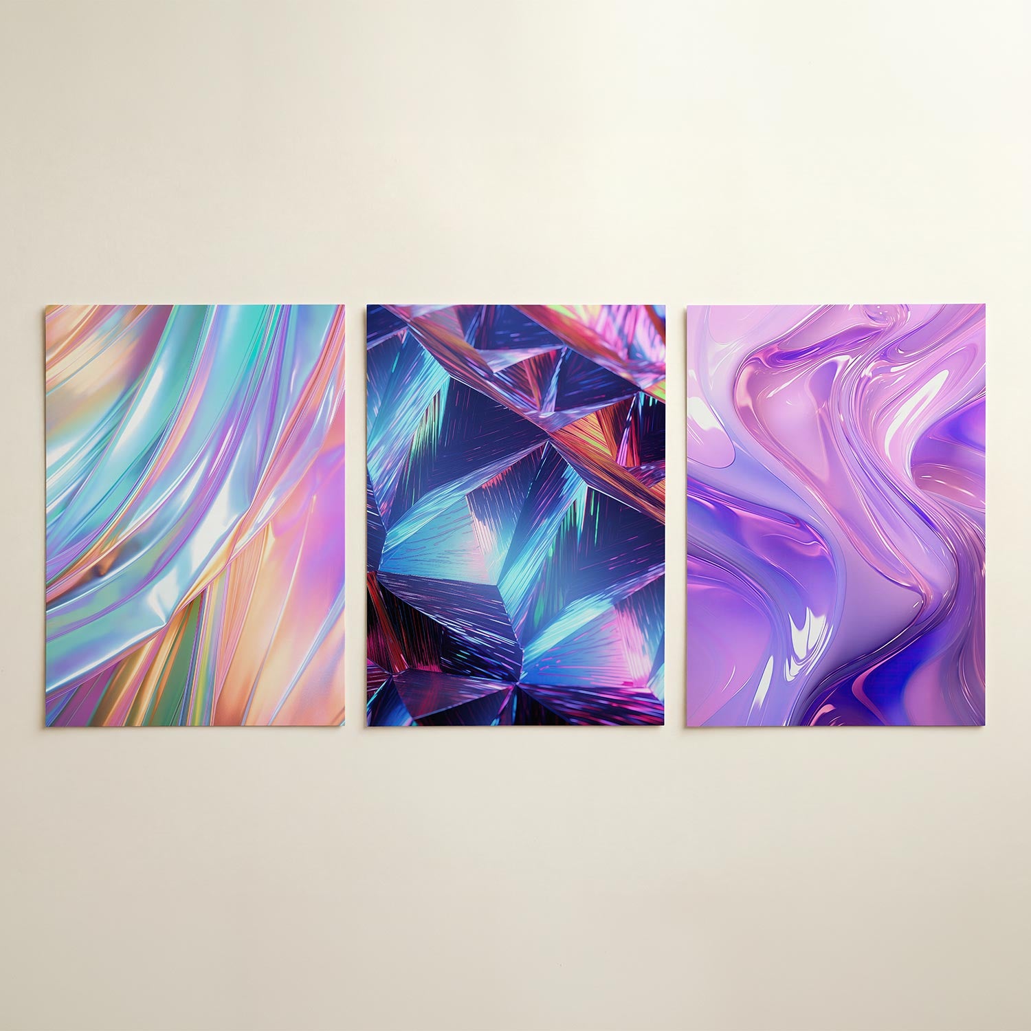 Iridescente kleurslierten Posterset