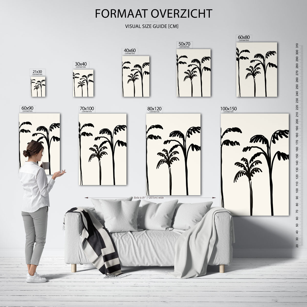 Palmboom silhouetten Poster