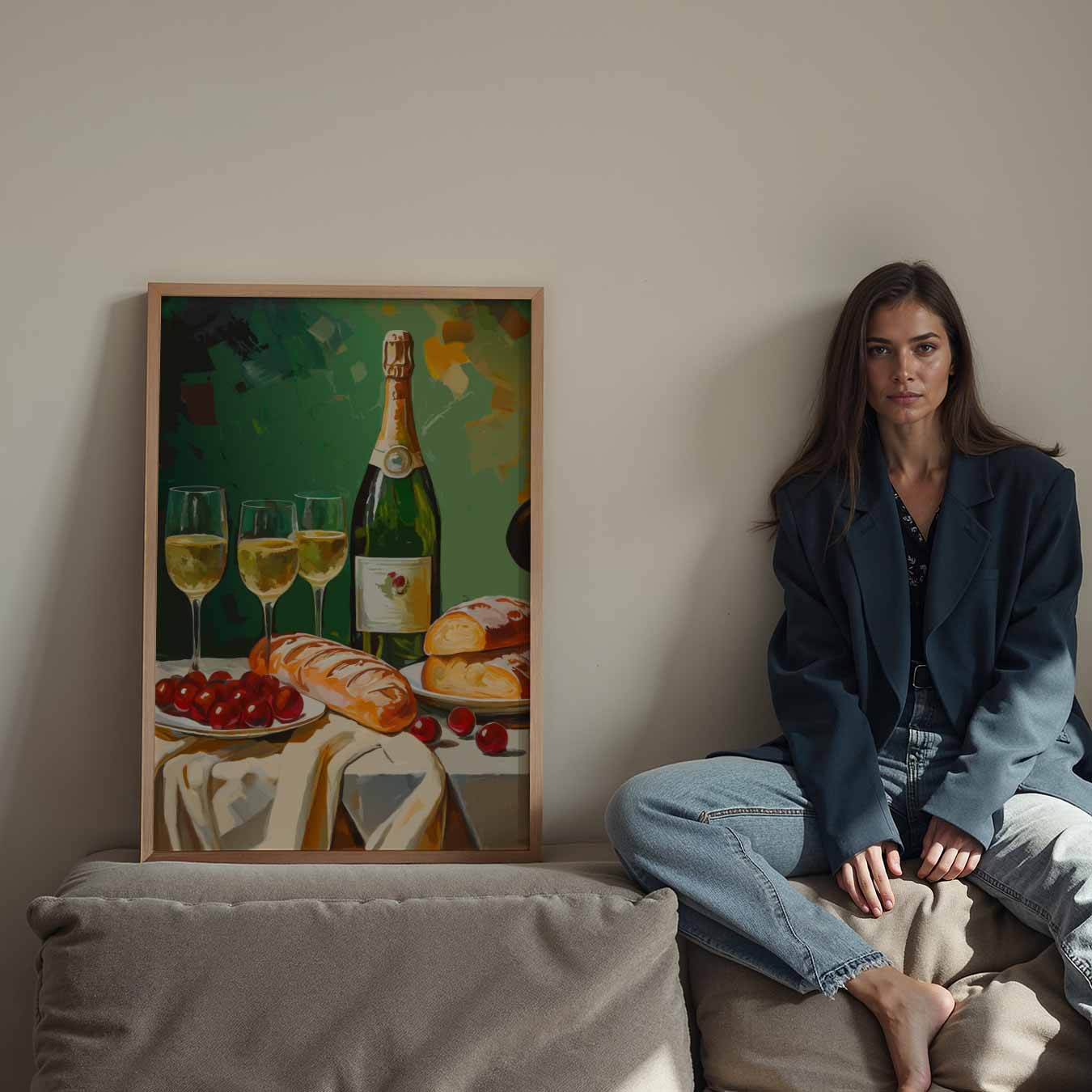 Stijlvolle Champagne en Brunch Poster-WallArtistic
