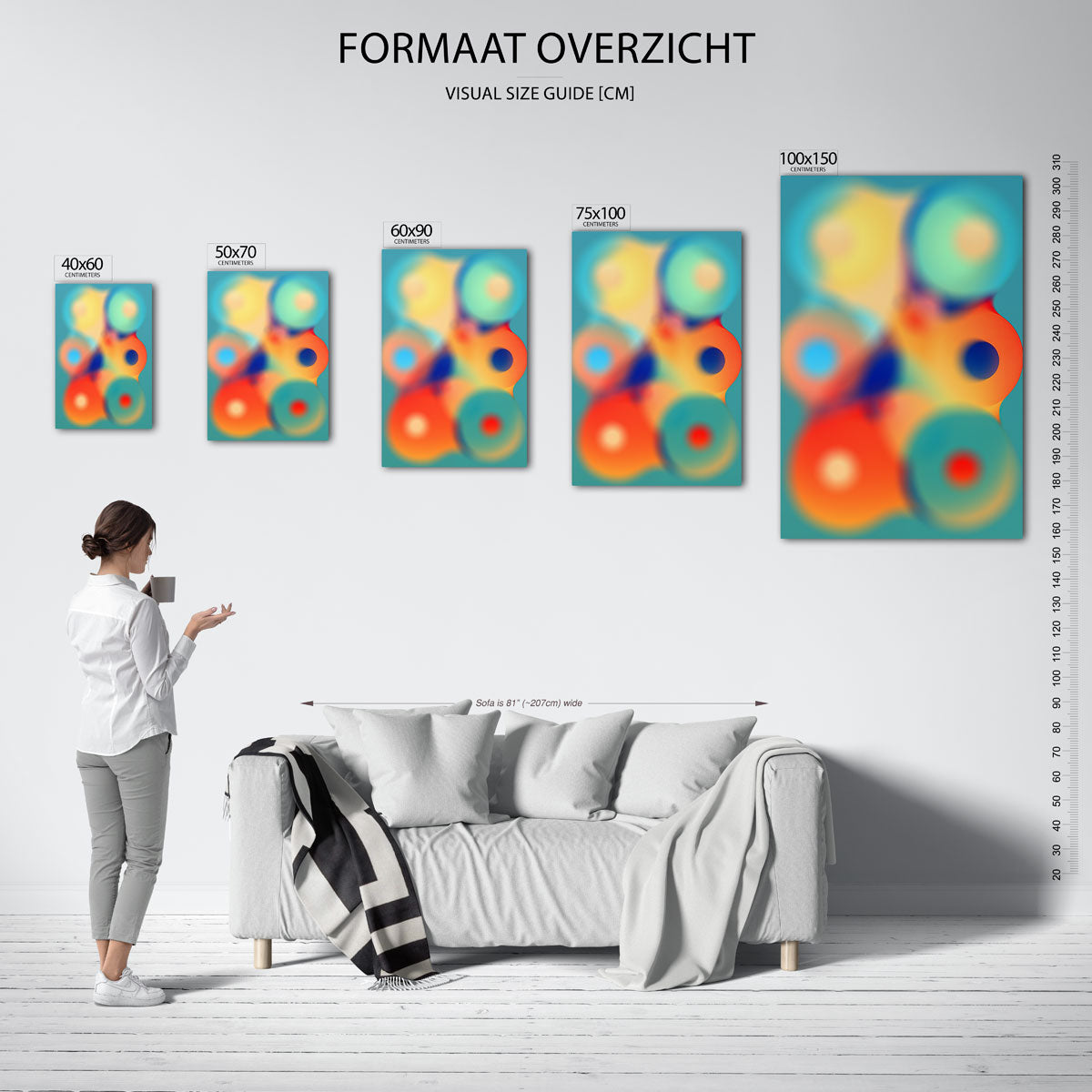 Vloeiende kleurencompositie Kunstwerk