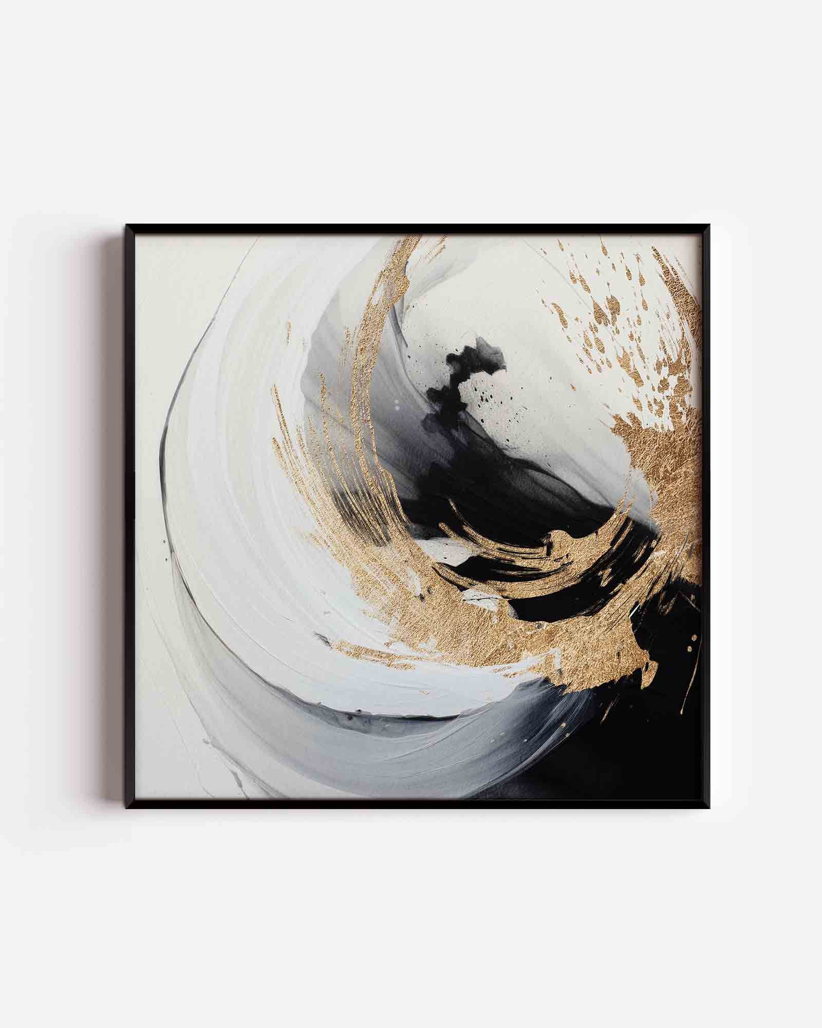 Abstracte zwart en goud Poster