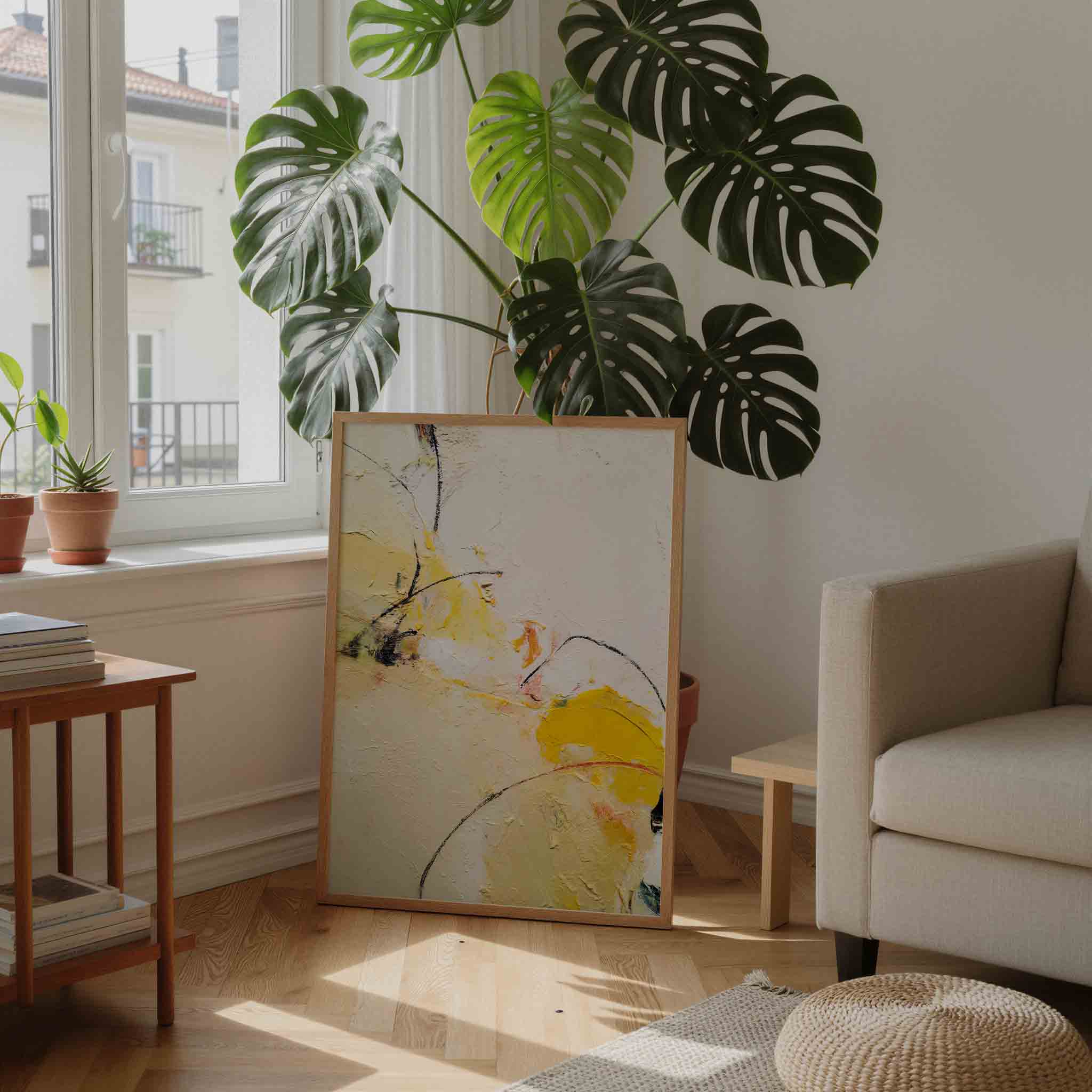 Abstracte gele vormen Poster