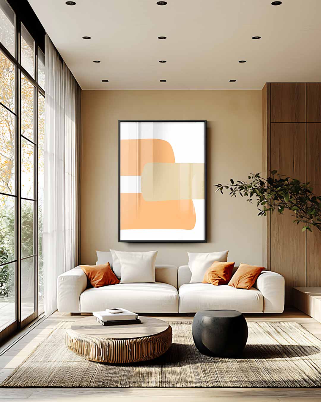 Zonnige Abstractie Kunstwerk-canvas-dibond-plexiglas-wanddecoratie-WallArtistic