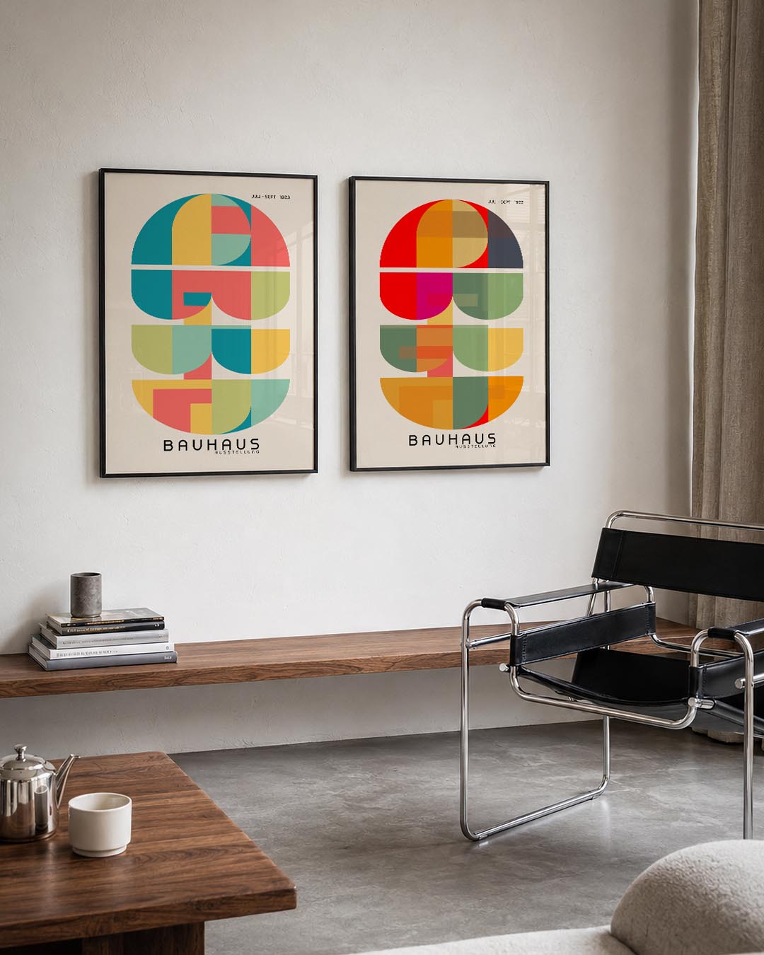 Kleurrijke vlakverdeling Posterset