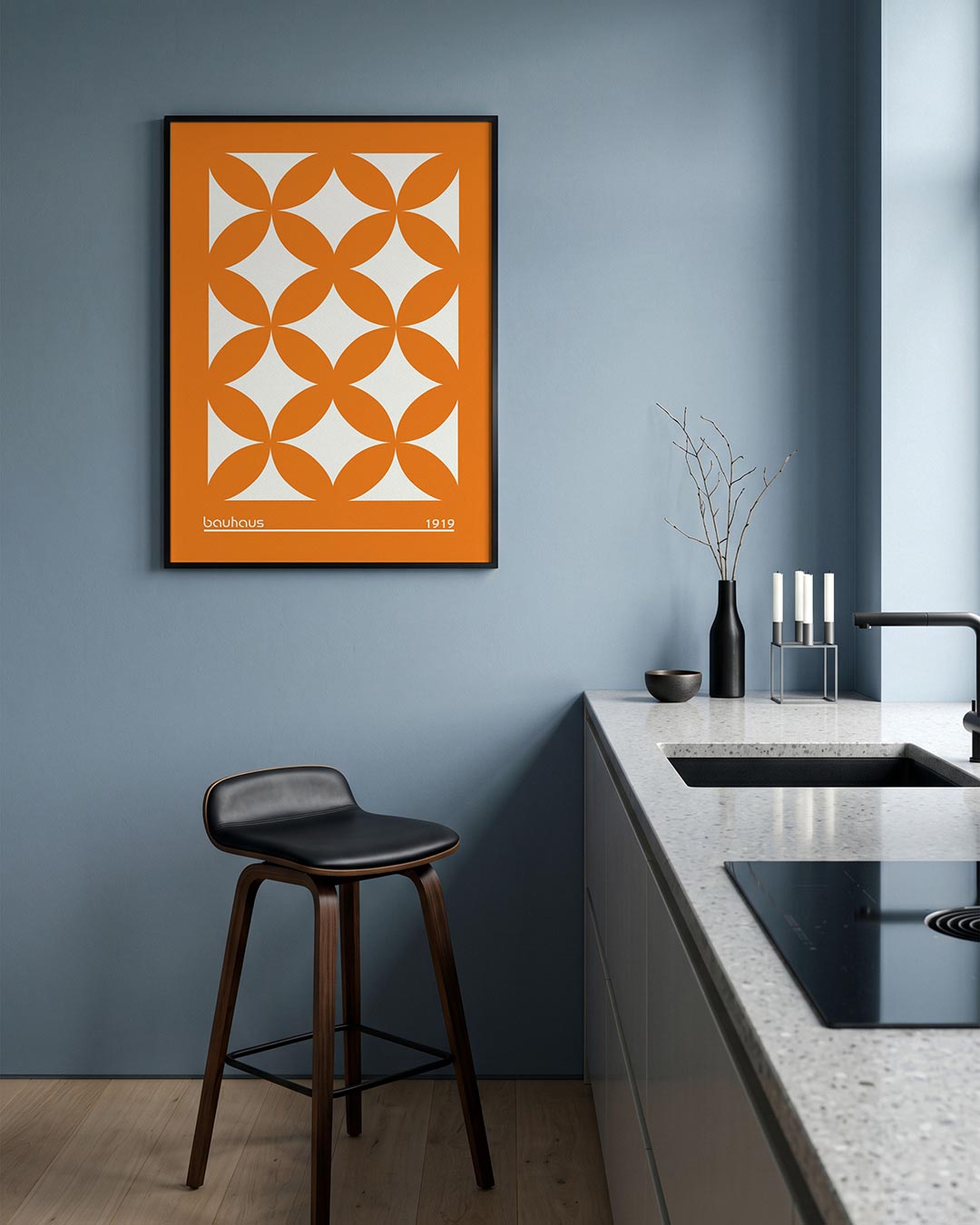 Oranje cirkelpatroon Poster
