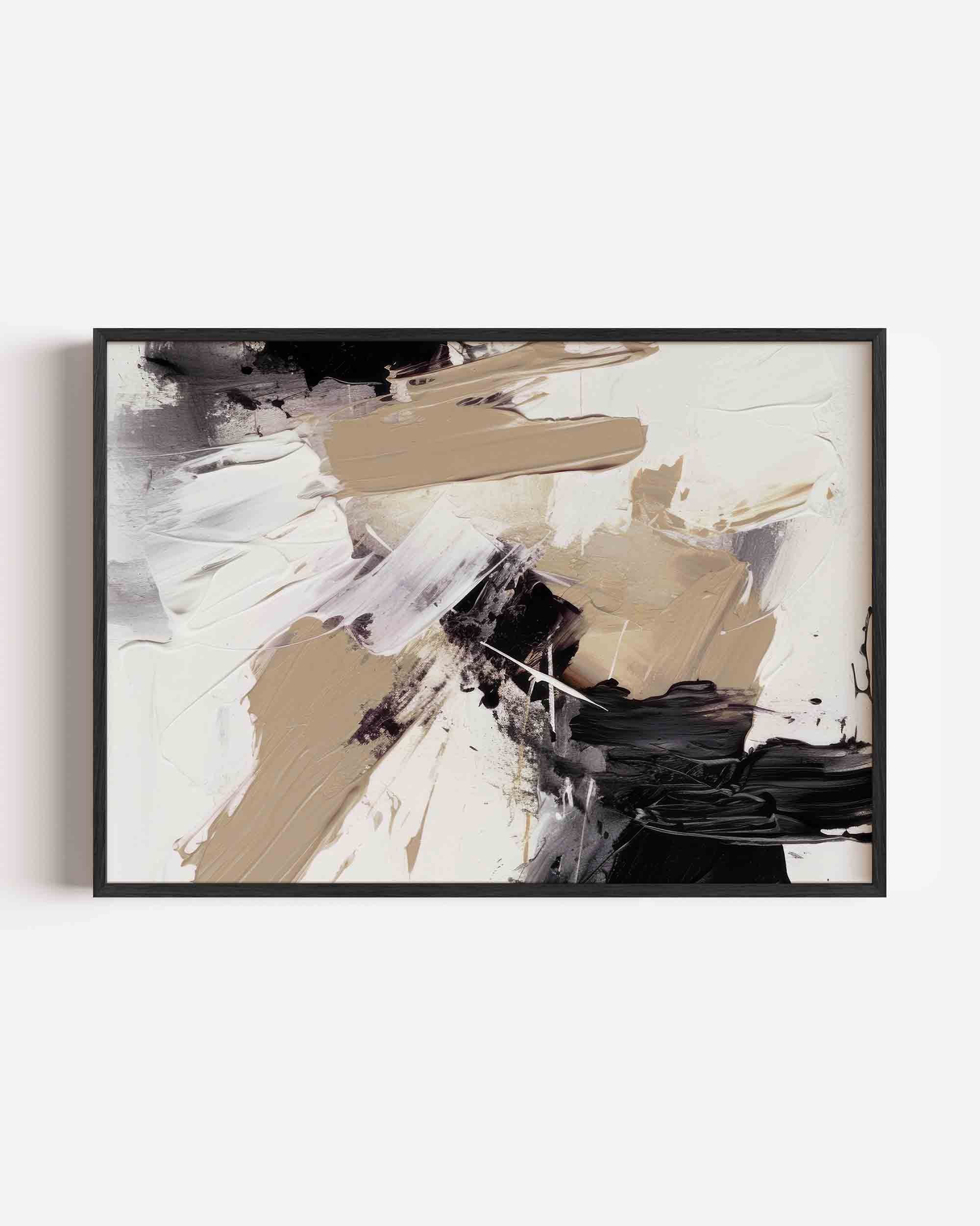 Abstracte beige en zwarte Poster
