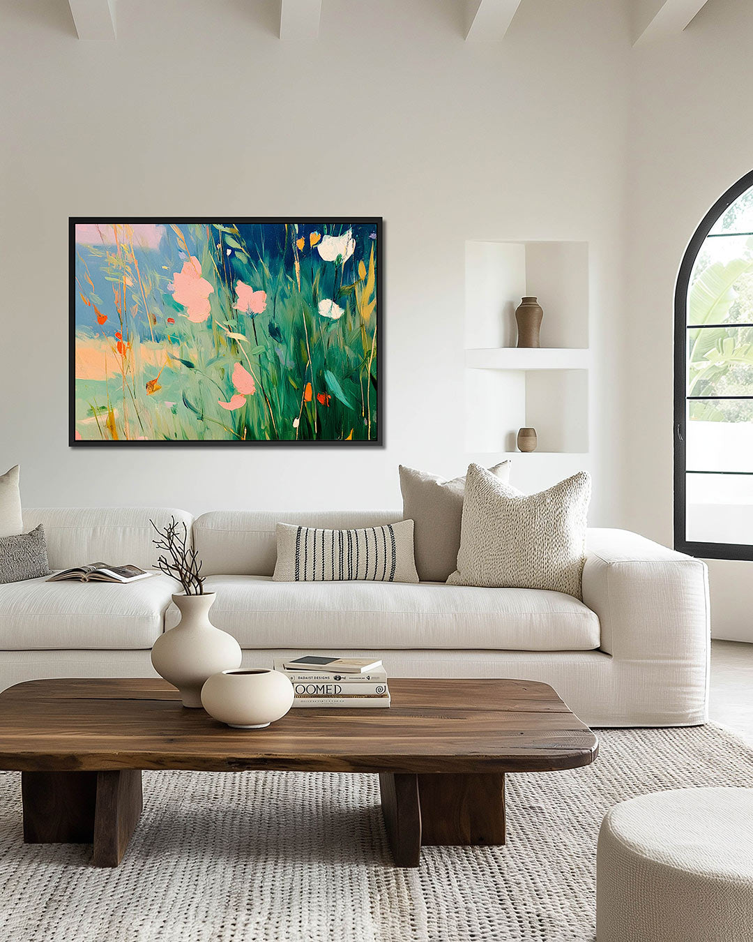 Vrolijke bloemenweide Kunstwerk