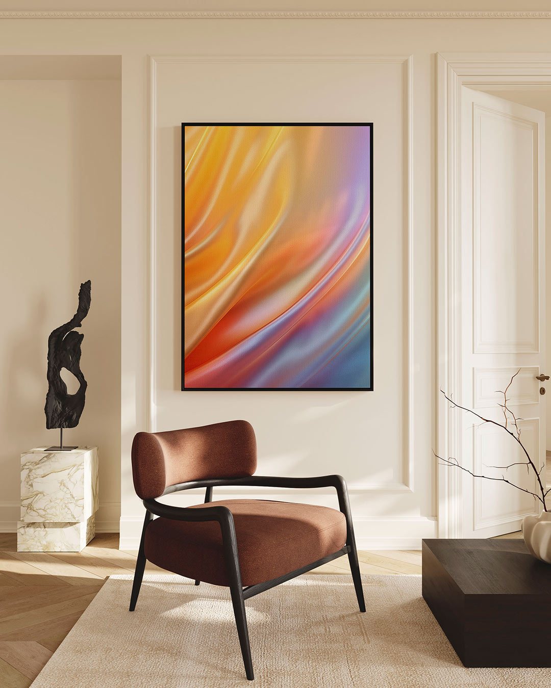 Vloeiende kleuren Kunstwerk
