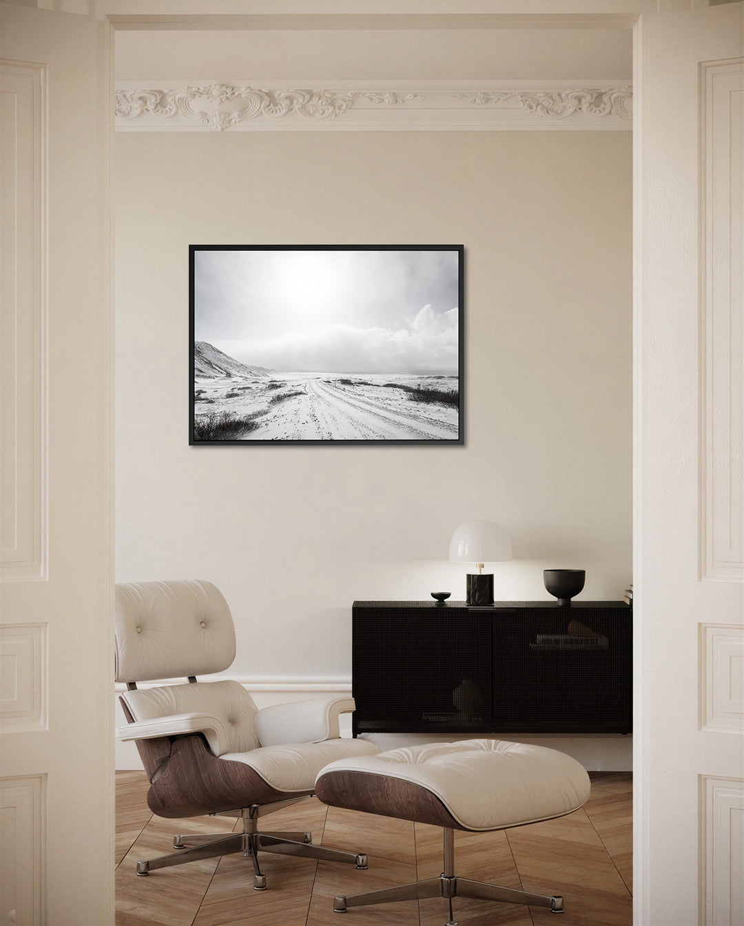 Winterse berglandschap Kunstwerk