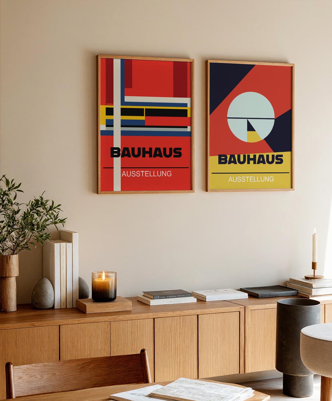 Kleurrijke vlakverdeling Posterset