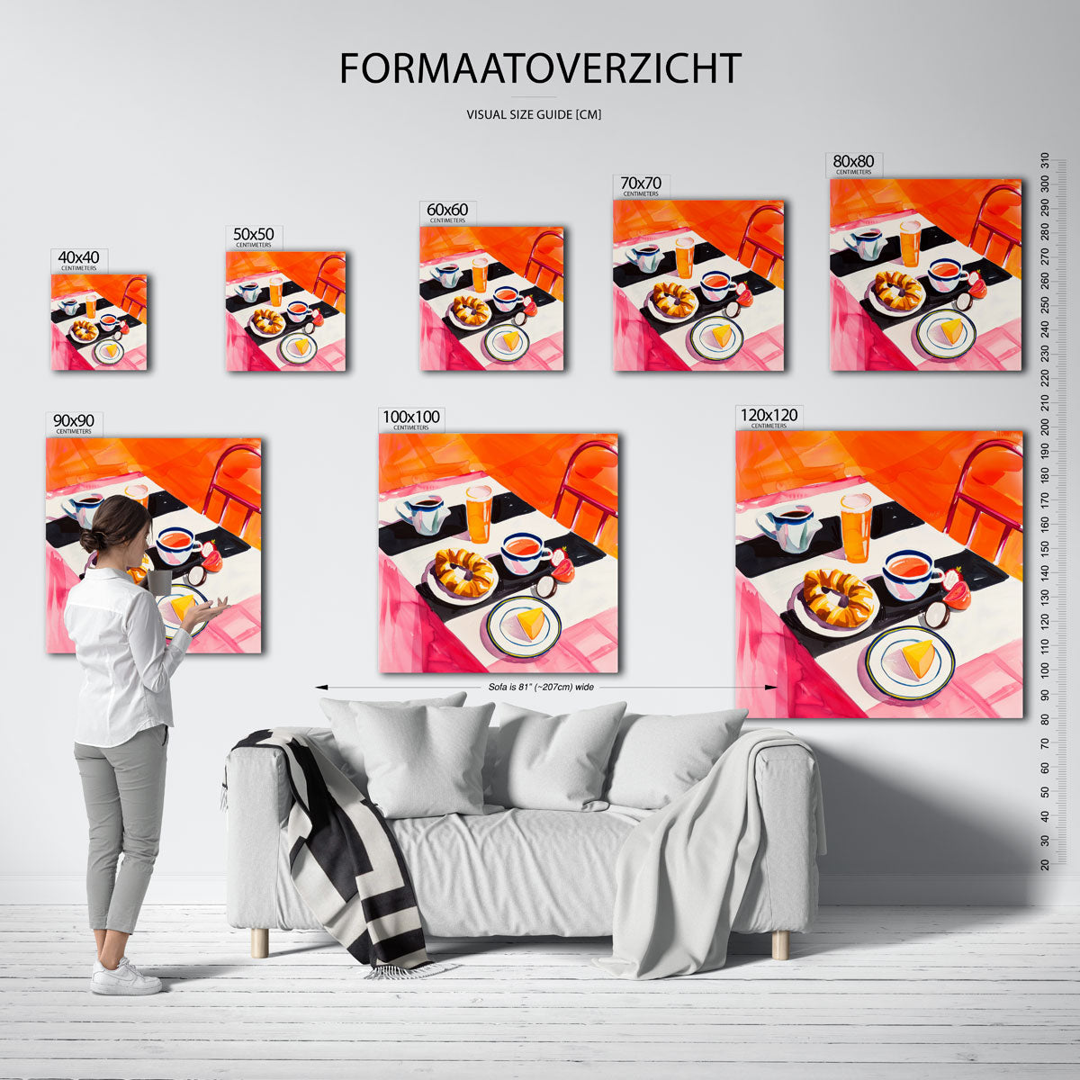 Ontbijttafel met gebak Poster