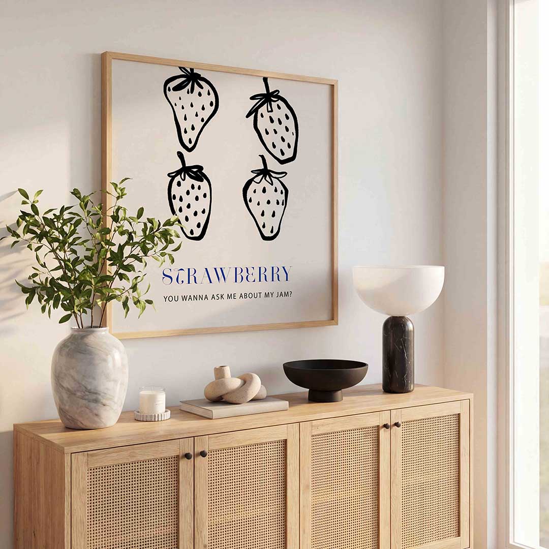 Aardbeien illustratie Poster