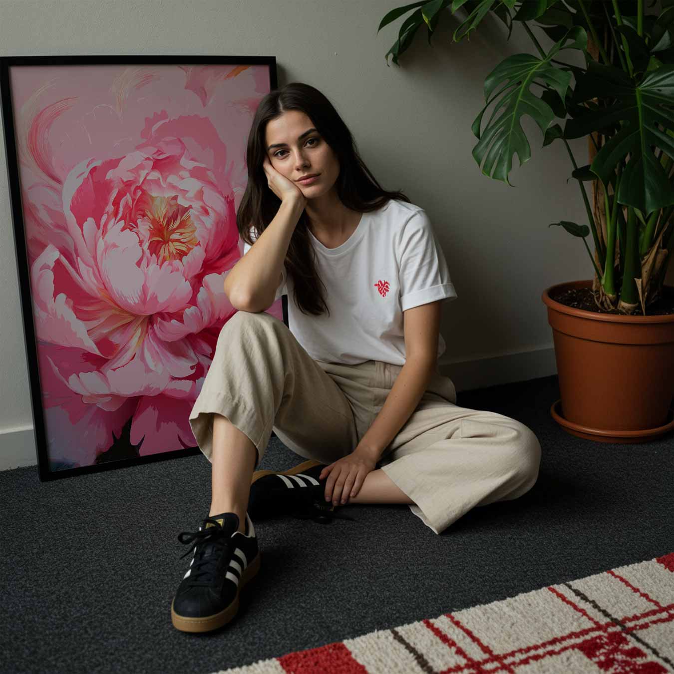 Roze Bloembloesem Kunstposter-WallArtistic