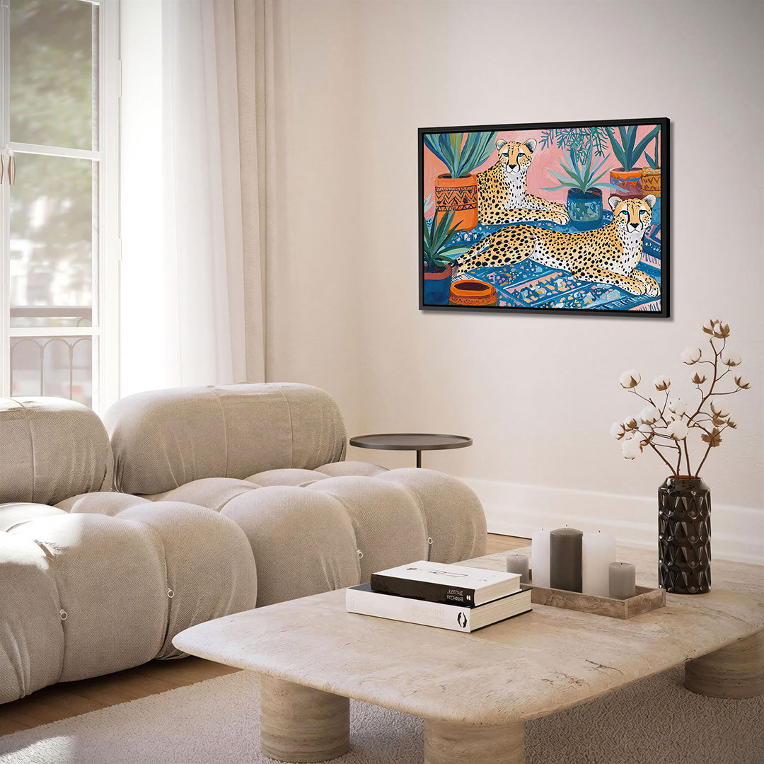 Luipaarden en planten Kunstwerk