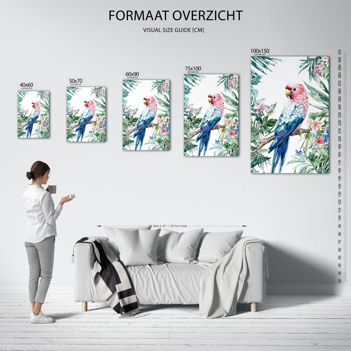Exotische vogel illustratie Kunstwerk