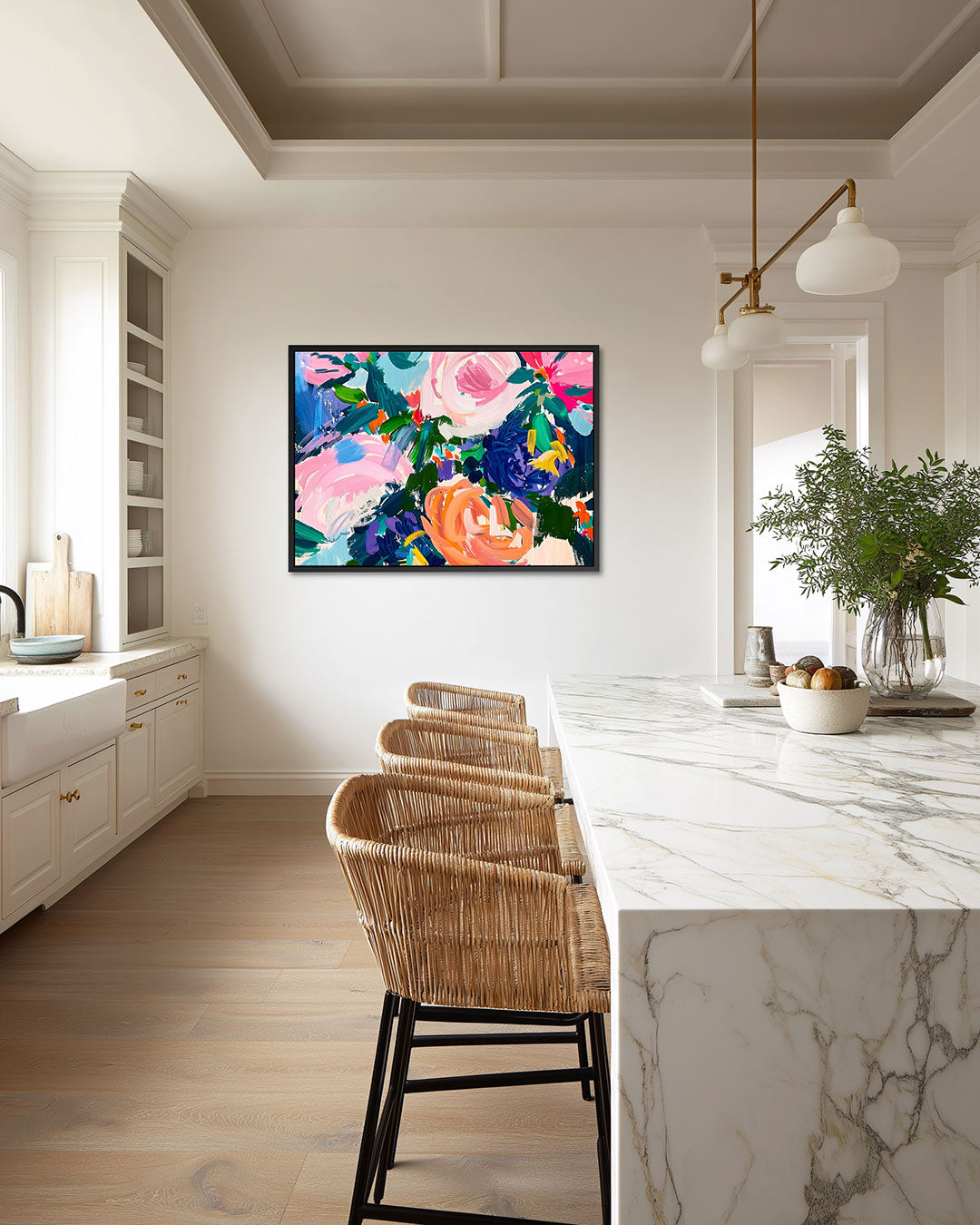 Kleurrijke bloemenvormen Kunstwerk
