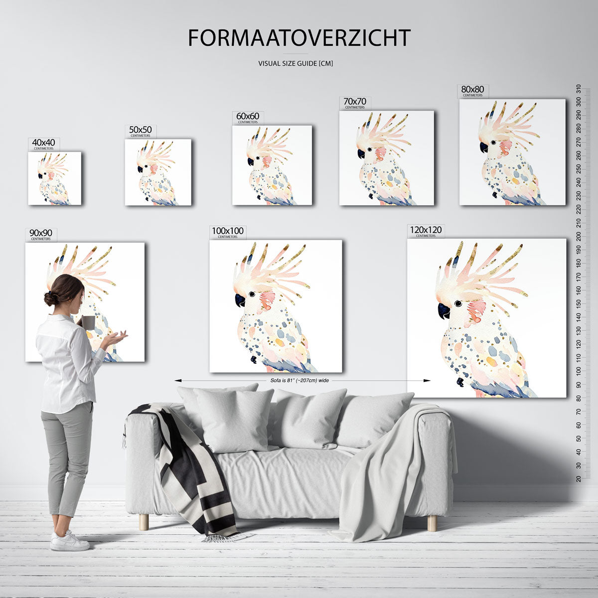 Papegaai met kleurrijke veren Poster