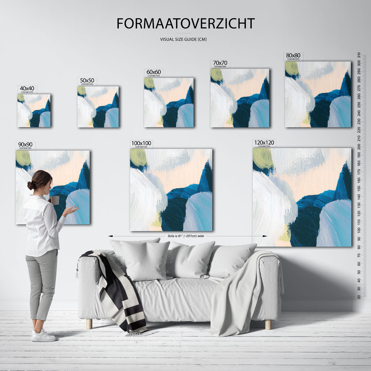 Abstracte penseelstreken Poster