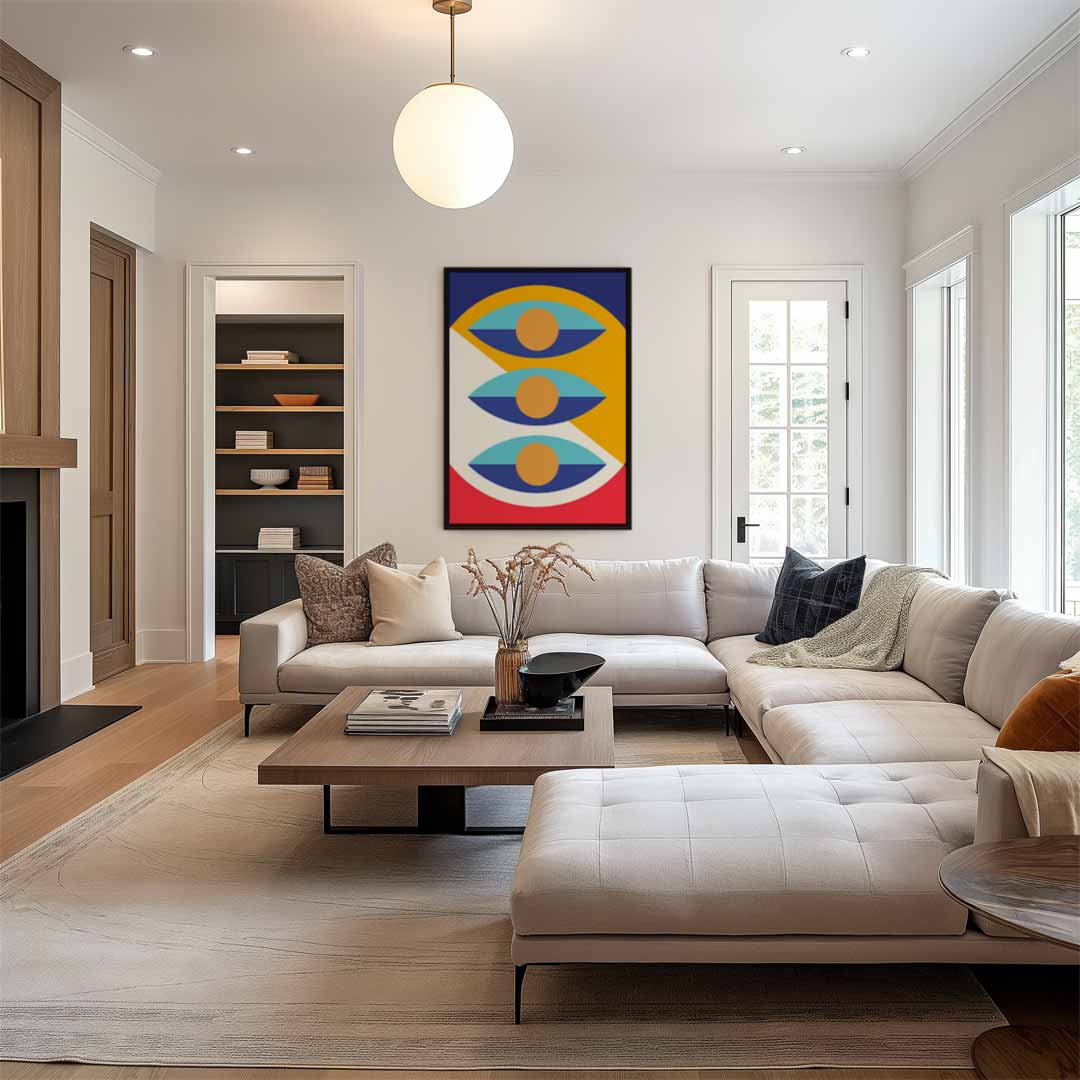 Kleurrijke Geometrie Kunstwerk-canvas-dibond-plexiglas-wanddecoratie-WallArtistic