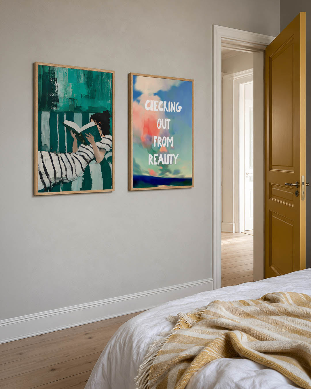 Lezende vrouw Posterset
