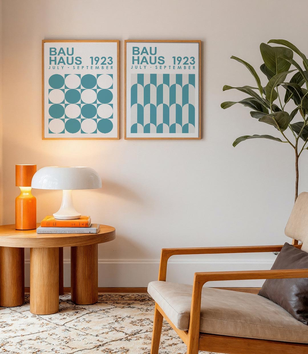 Cirkelpatroon en typografie Posterset
