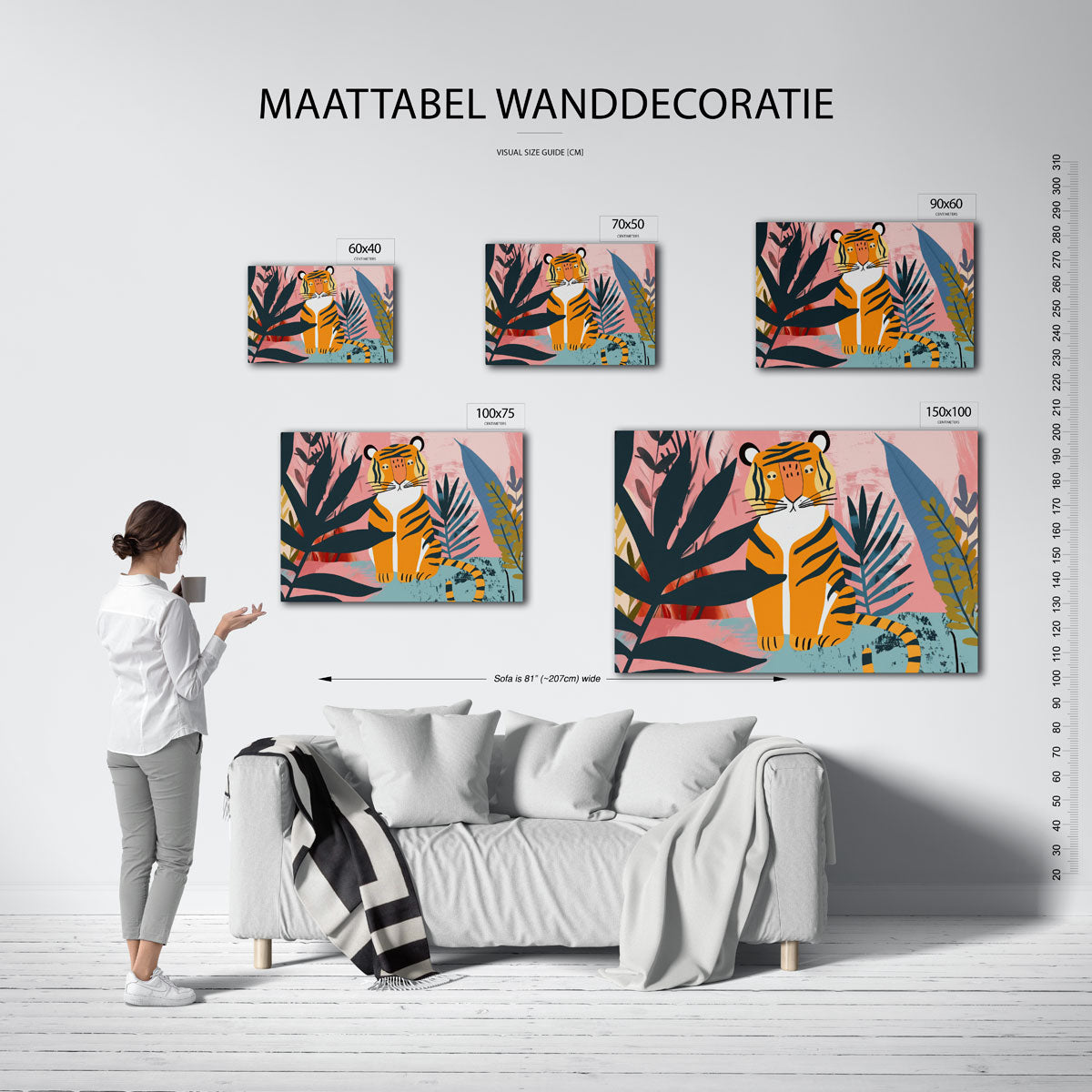 Tijger in jungle Kunstwerk