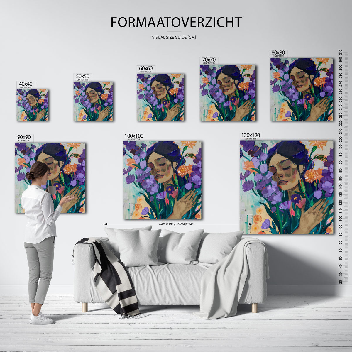 Vrouw met bloemen Poster