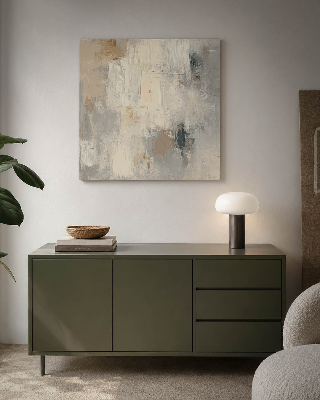 Neutrale kleurencompositie Kunstwerk