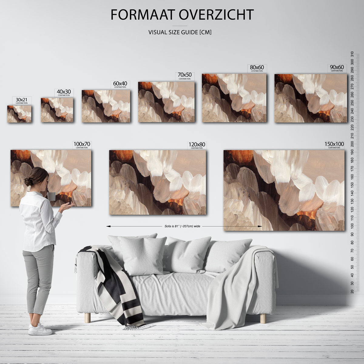 Abstracte penseelstreken Poster
