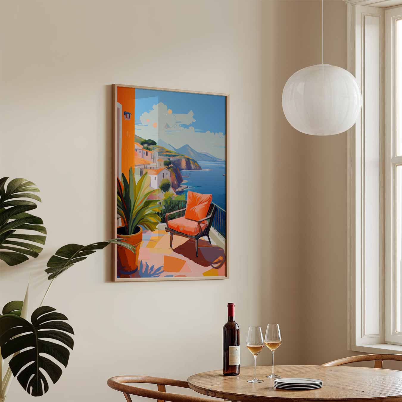 Zonnige Terrasdag Poster-WallArtistic