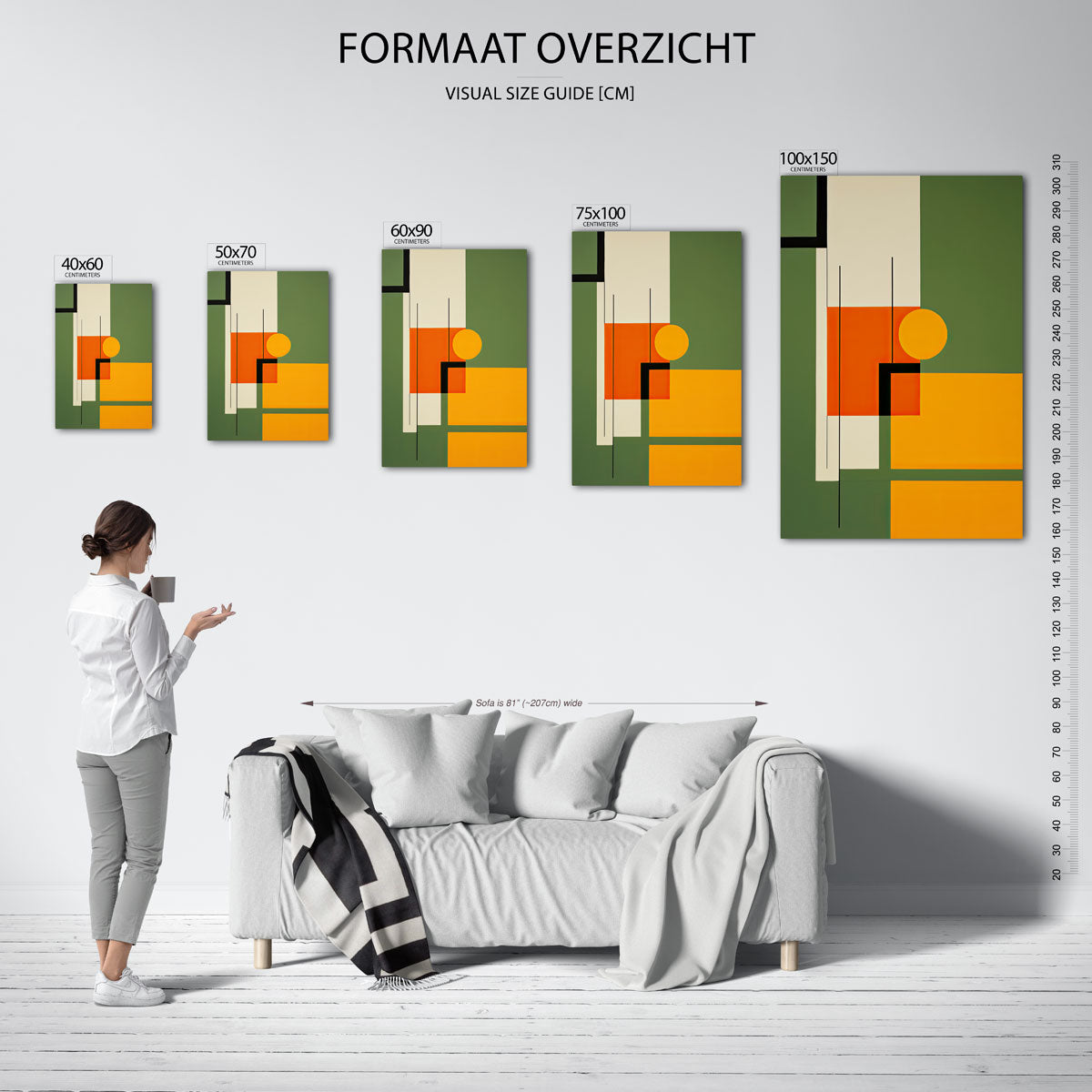 Geometrische kleurencompositie Kunstwerk