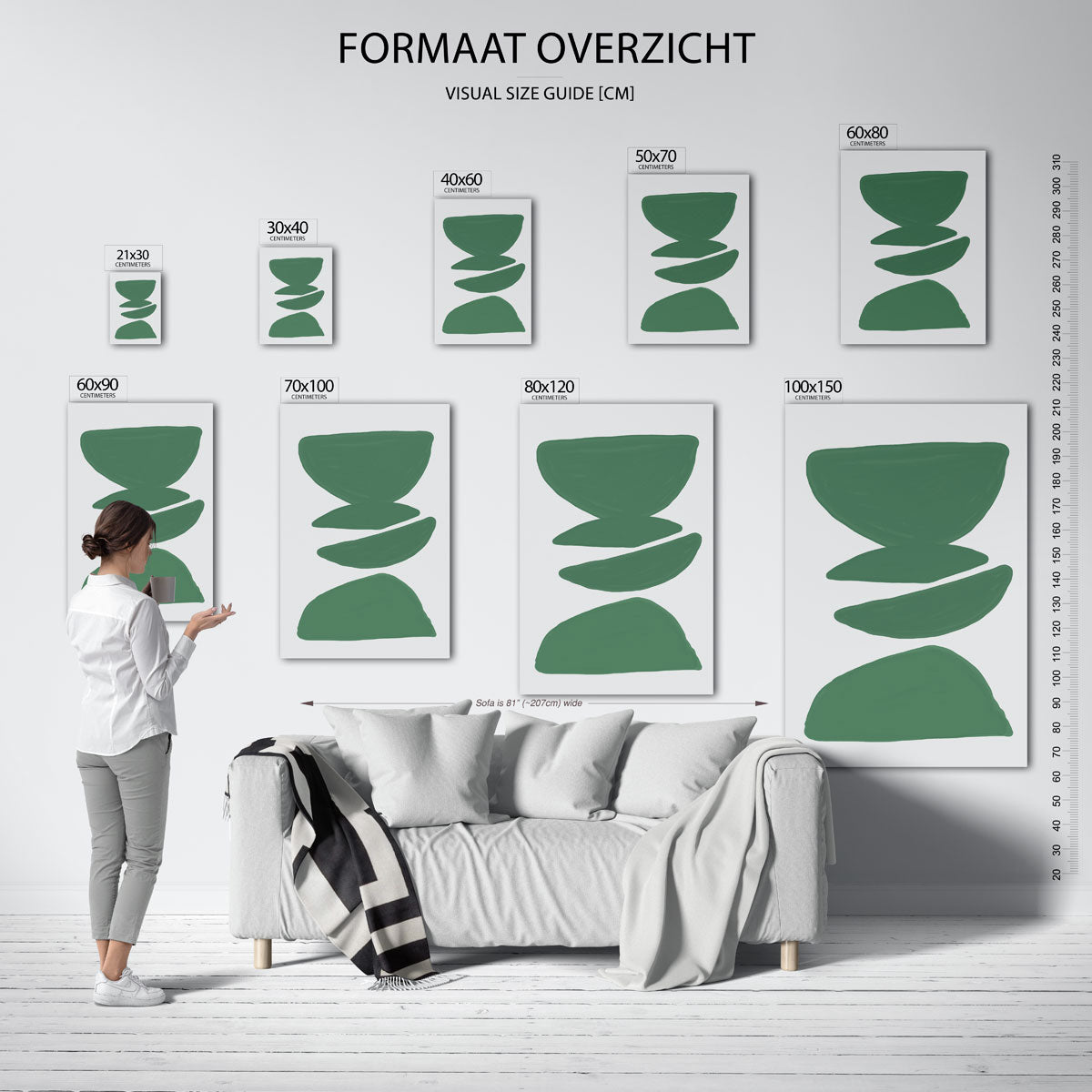 Groene vormen Poster