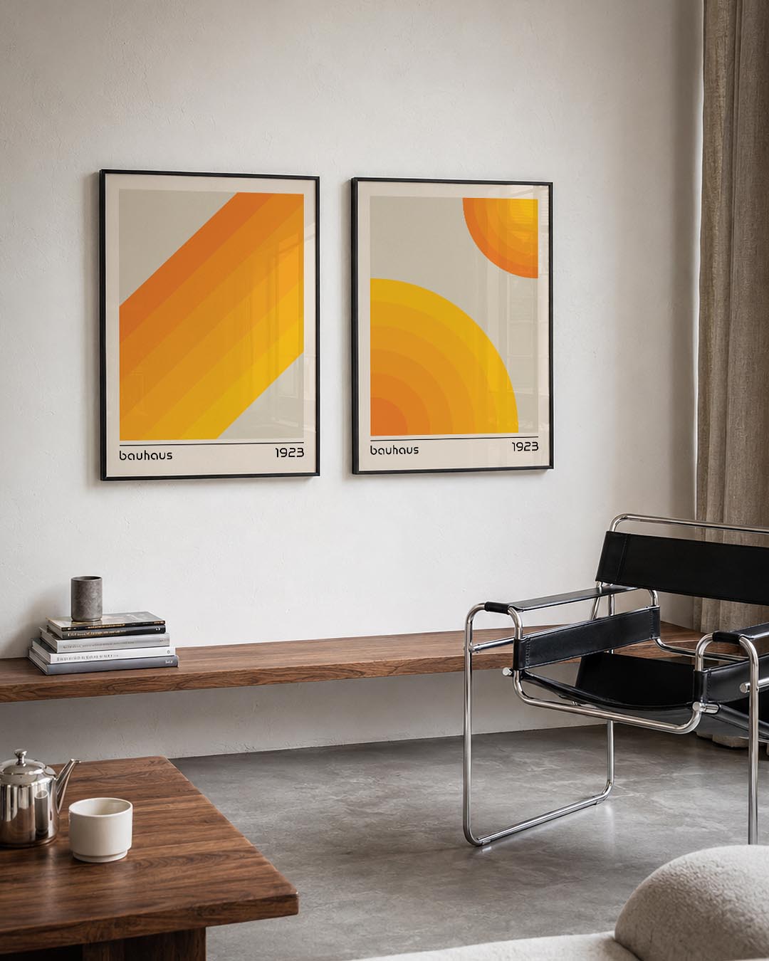 Oranje geometrie Posterset