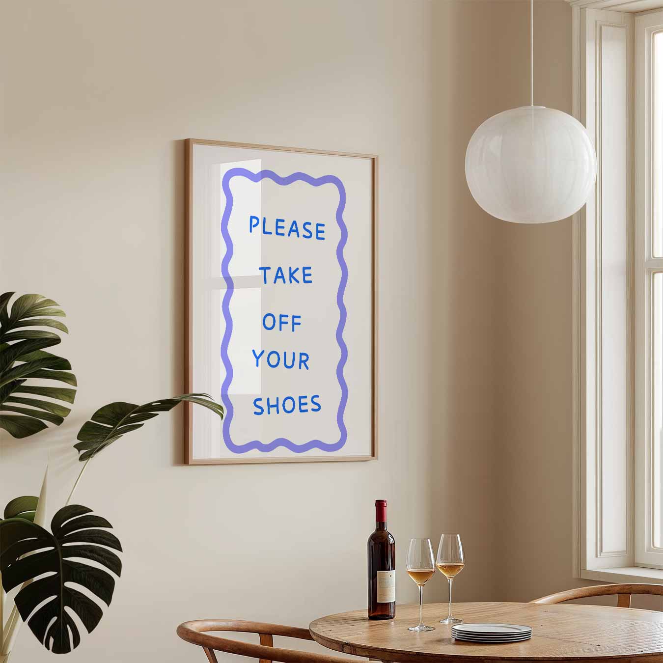 Welkomstposter "Please Take Off Your Shoes Poster-WallArtistic