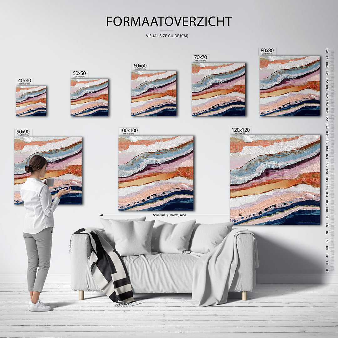 Gelaagde kleurencompositie Kunstwerk