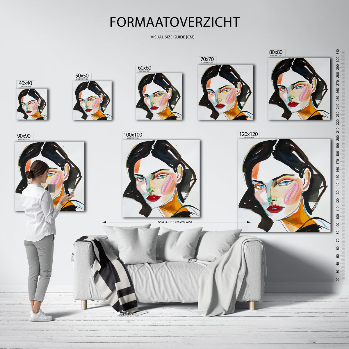 Portret met kleurrijke accenten Poster