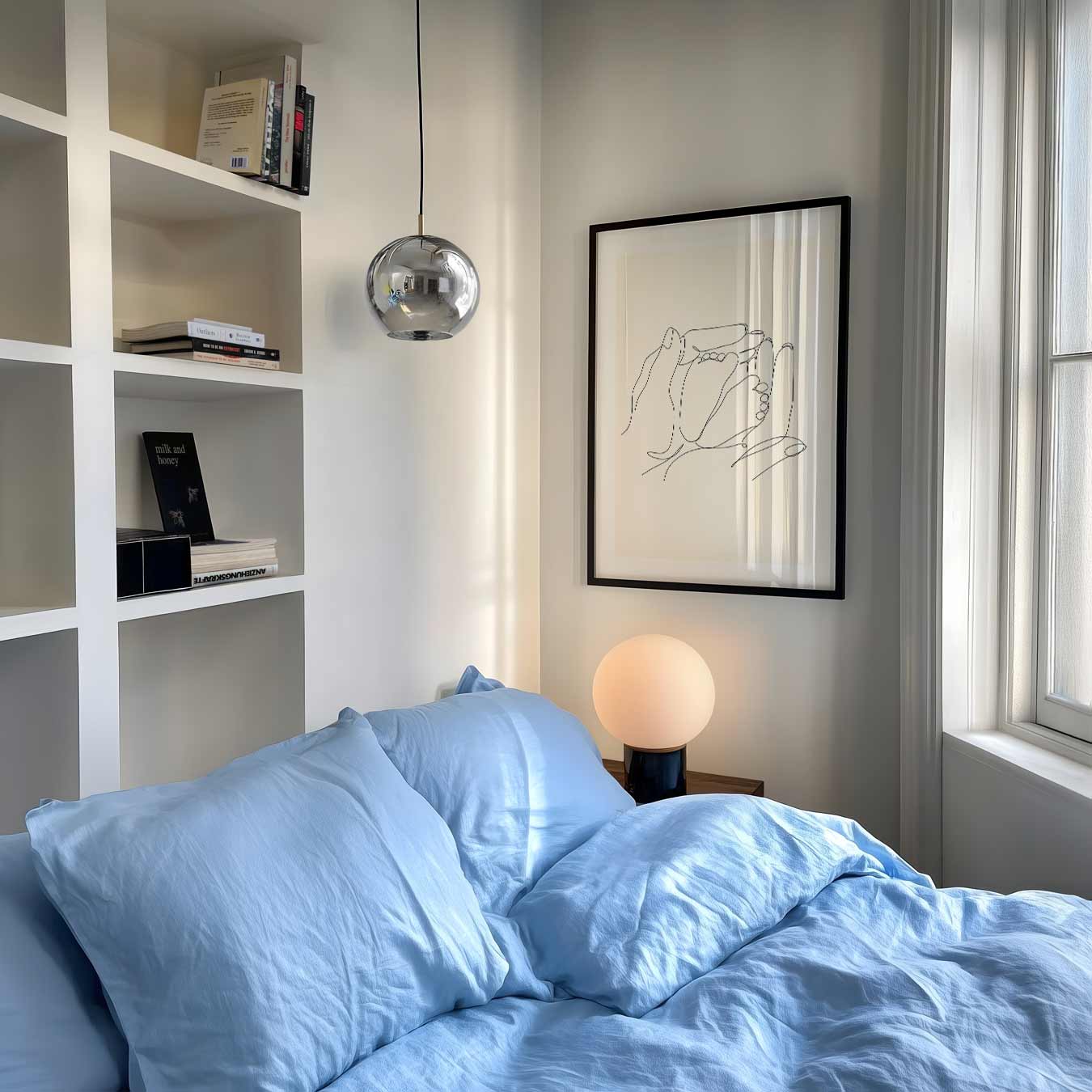 Minimalistische Illustratie van Handen en Babyvoetjes Poster-WallArtistic